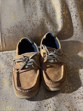 Sperry Tan Suede Lace-Up Boat Shoes